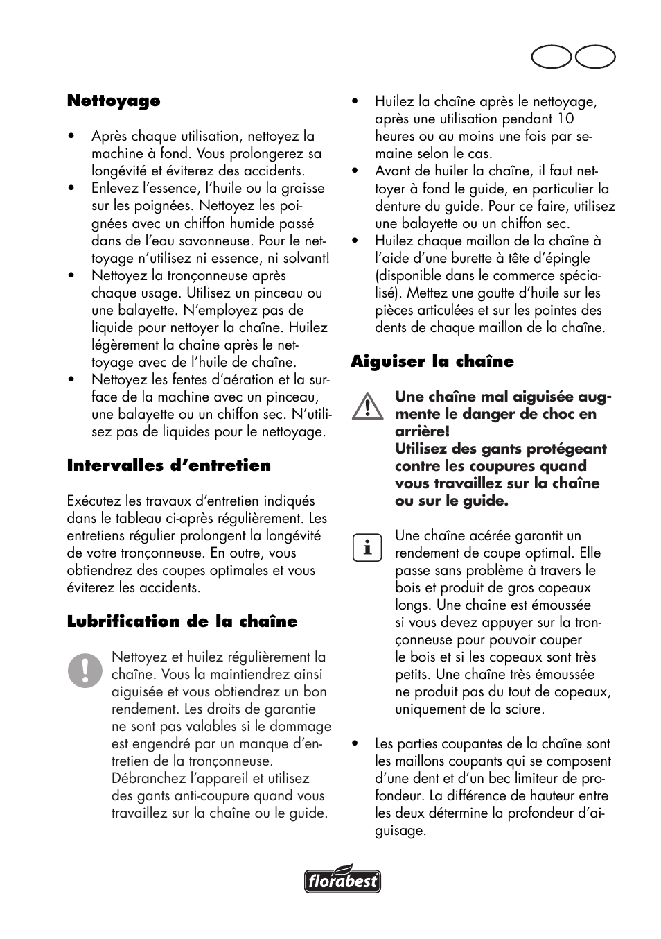 Be fr | Florabest FKS 2200 D2 User Manual | Page 21 / 100