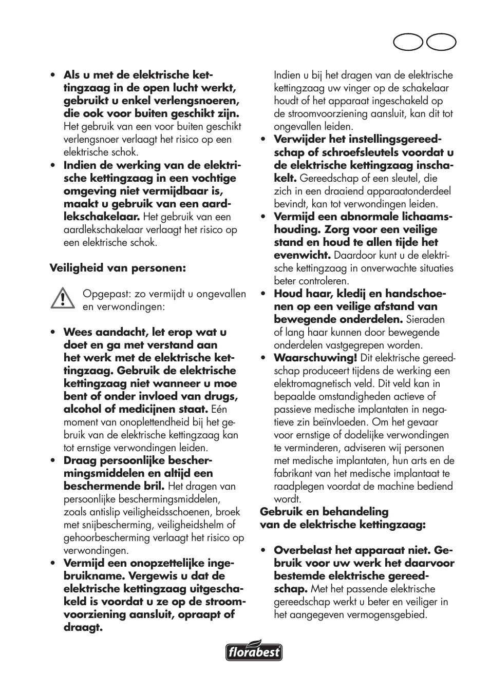 Be nl | Florabest FKS 2200 D2 User Manual | Page 31 / 100