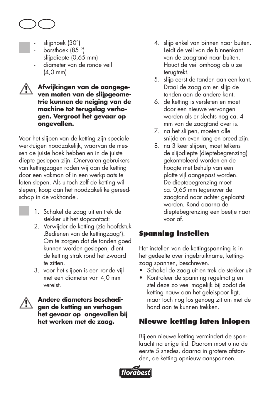 Nl be | Florabest FKS 2200 D2 User Manual | Page 44 / 100