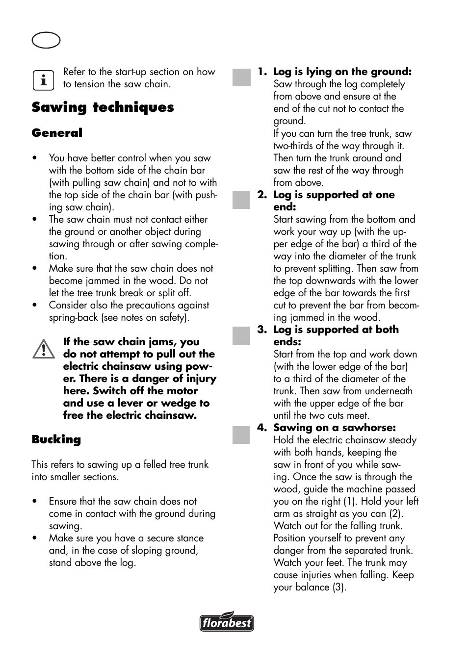 Sawing techniques | Florabest FKS 2200 D2 User Manual | Page 86 / 100