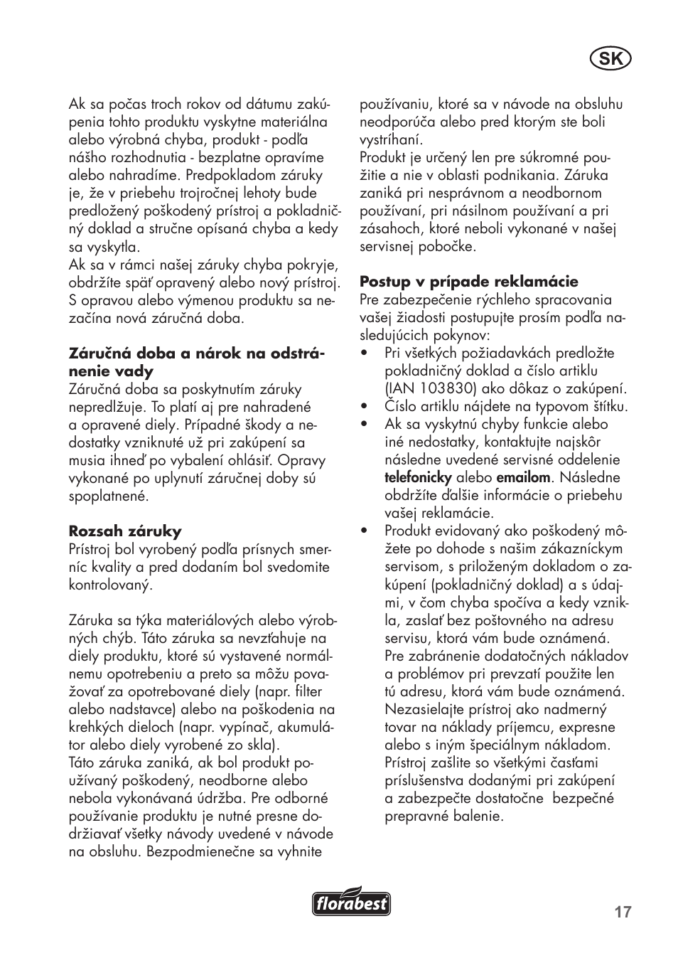 Florabest FHK15A1 User Manual | Page 17 / 24