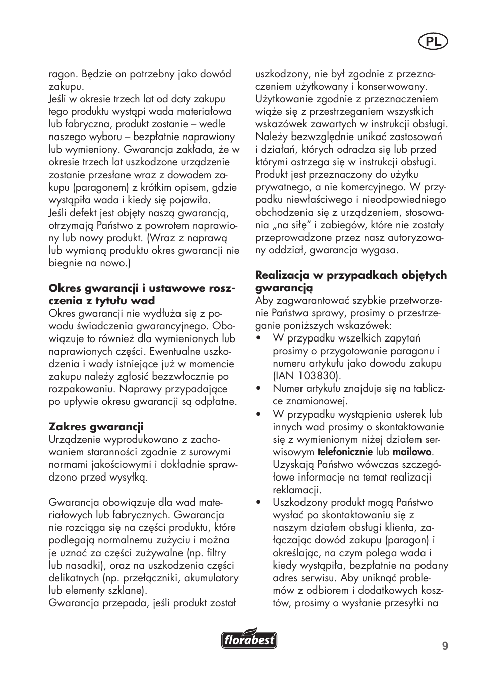 Florabest FHK15A1 User Manual | Page 9 / 24