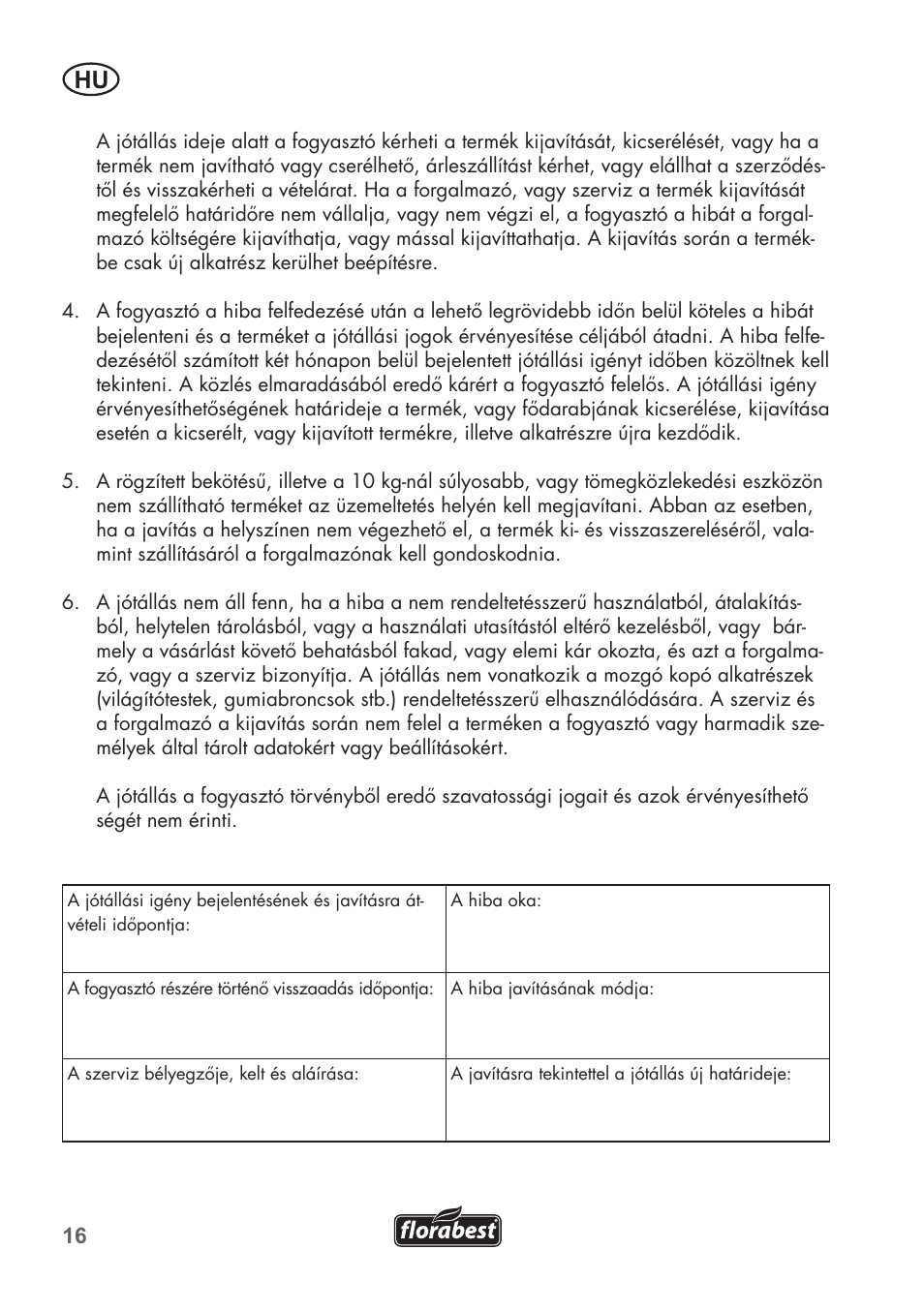 Florabest FHV 32 A1 User Manual | Page 16 / 28