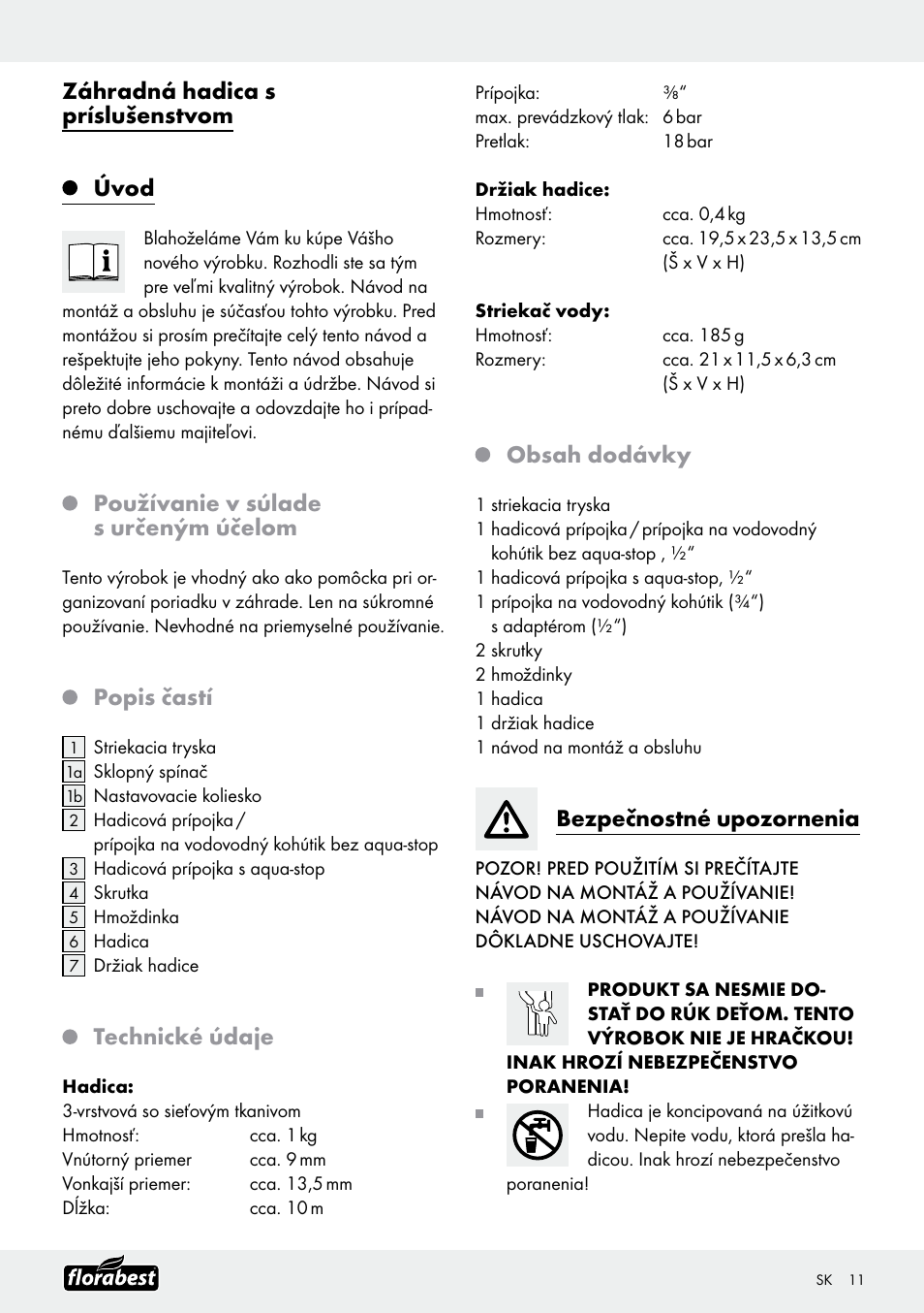 Florabest Garden Hose Set User Manual | Page 11 / 17