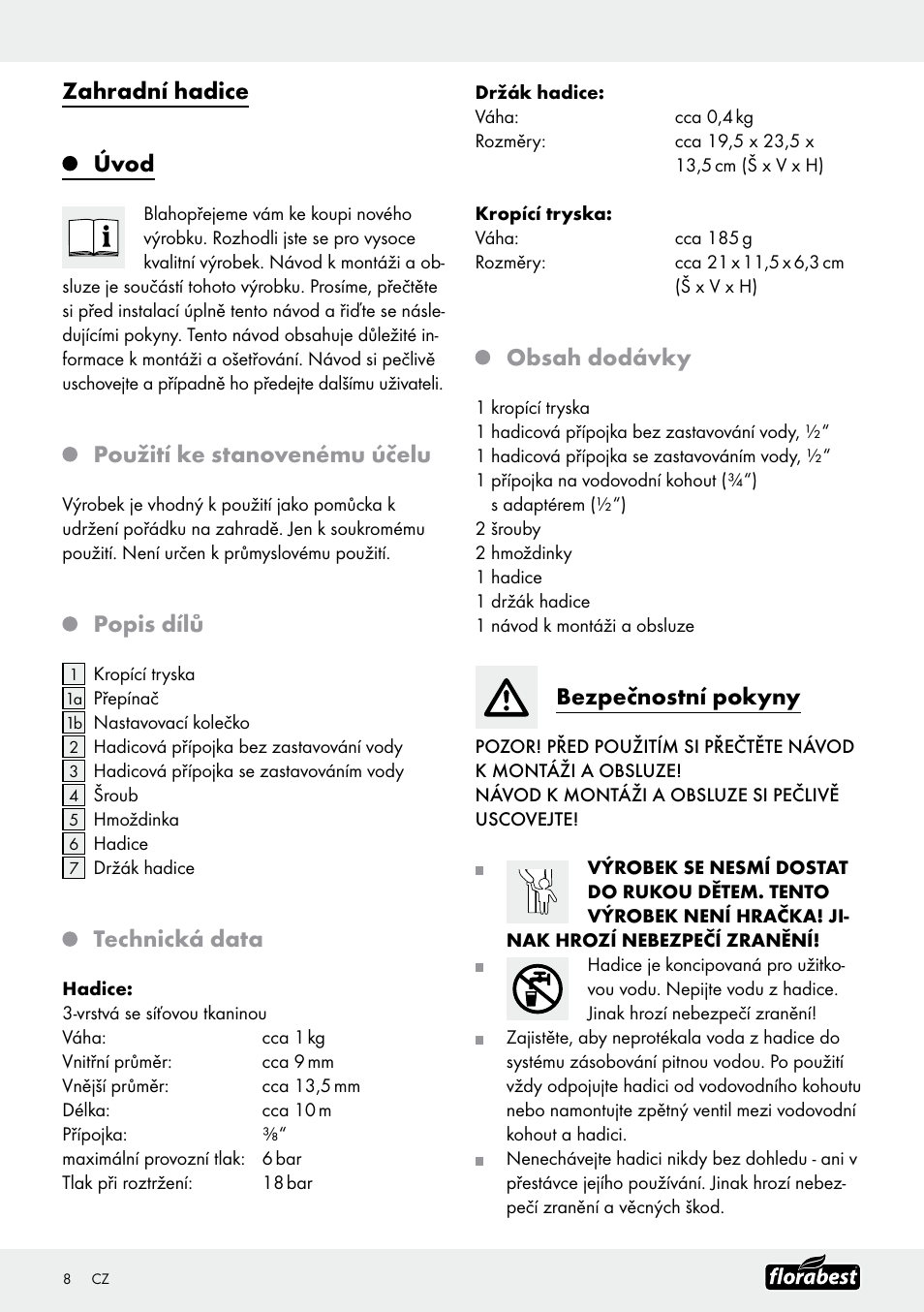Florabest Garden Hose Set User Manual | Page 8 / 17