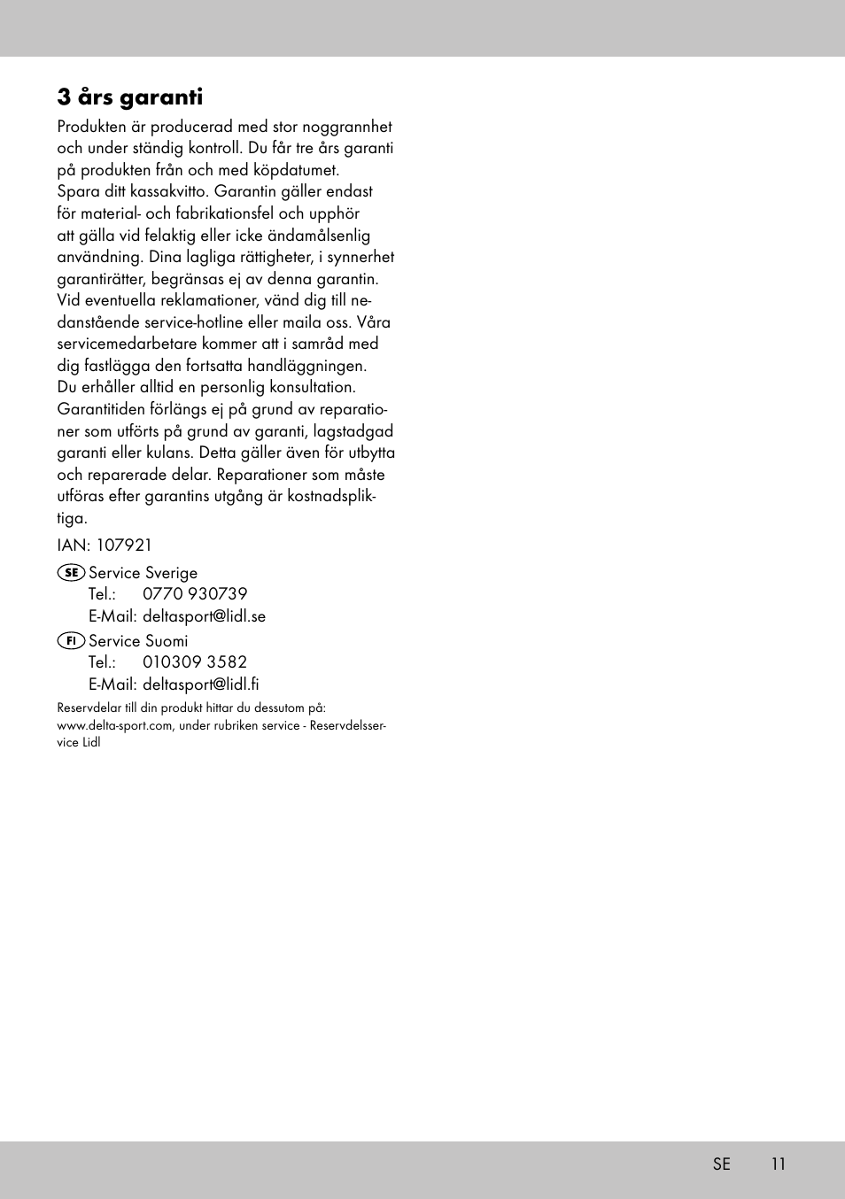 3 års garanti | Florabest KT-2070 User Manual | Page 9 / 18