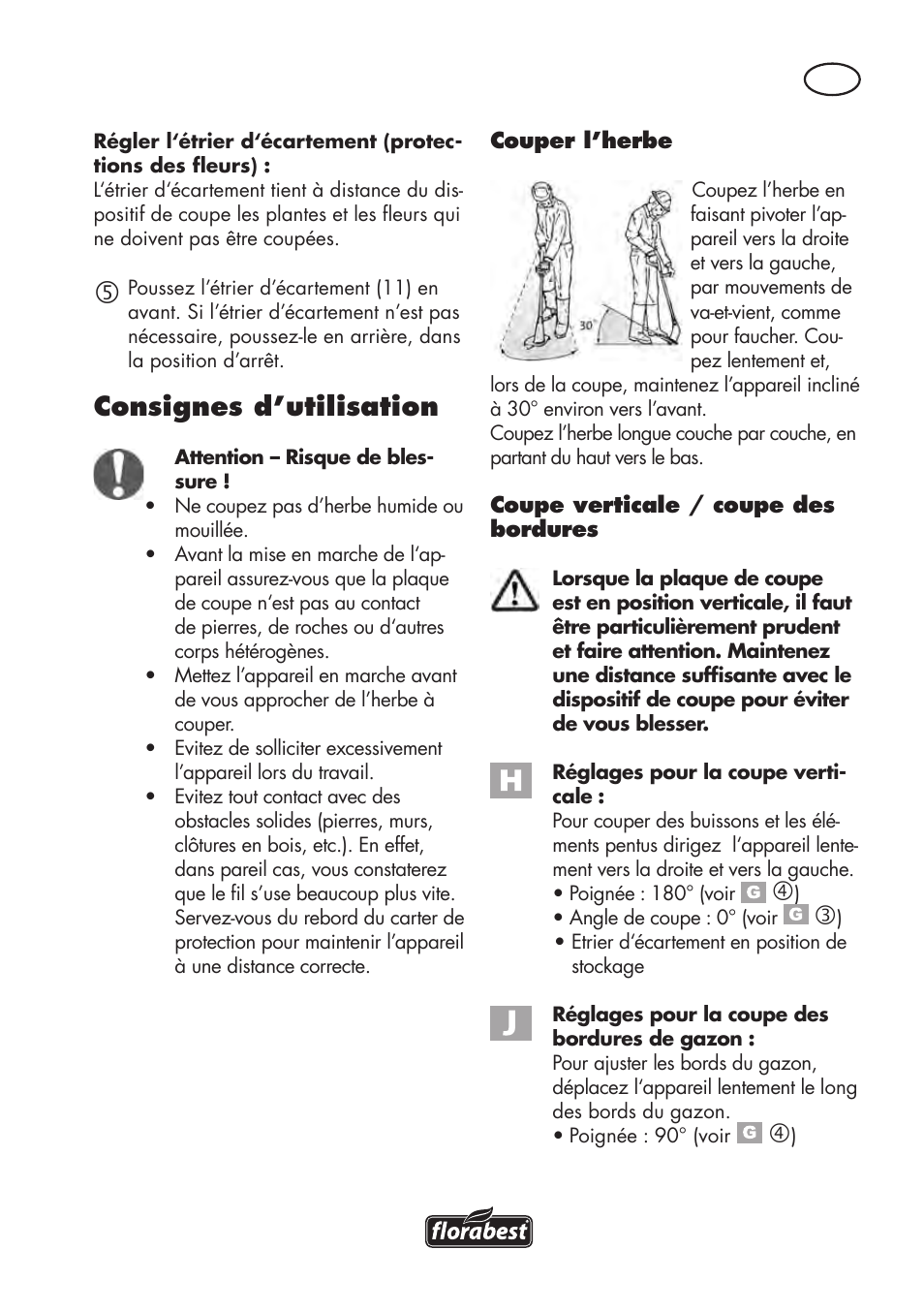 Consignes d’utilisation | Florabest FAT 18 B3 User Manual | Page 17 / 68