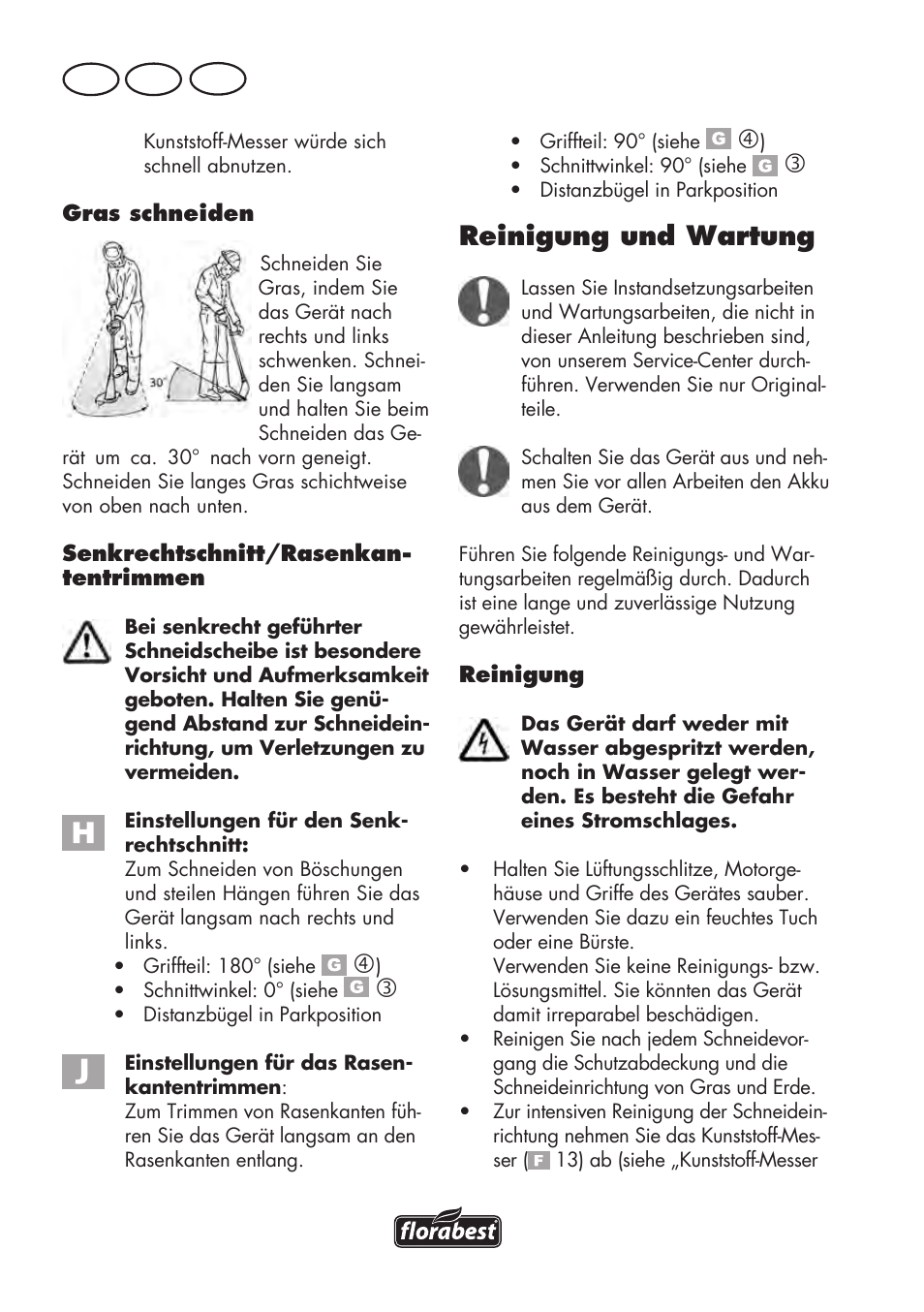 Reinigung und wartung, De at ch | Florabest FAT 18 B3 User Manual | Page 36 / 68