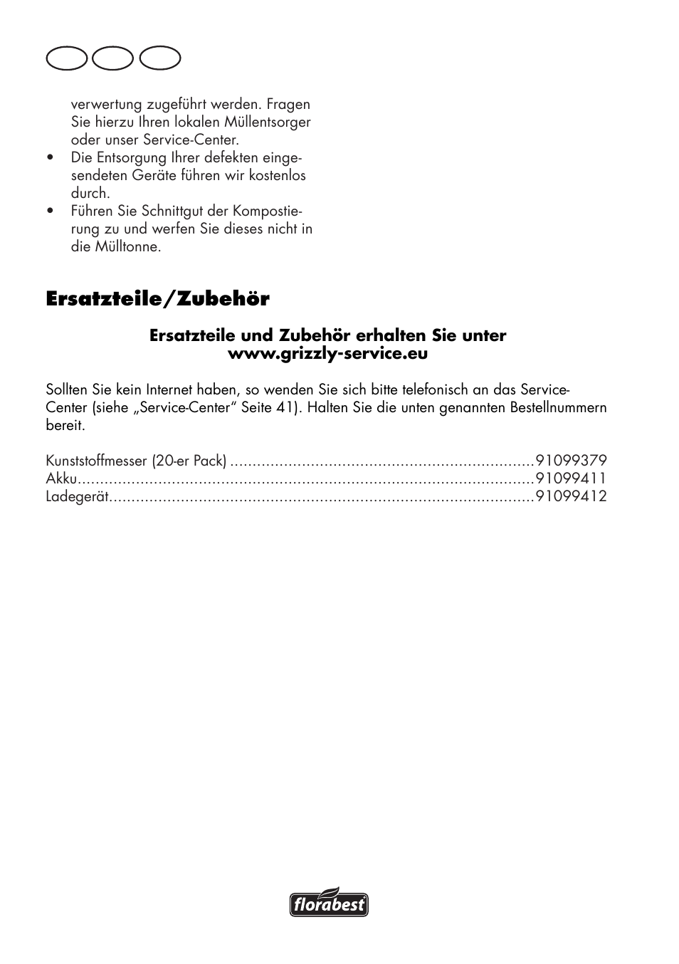 Ersatzteile/zubehör, De at ch | Florabest FAT 18 B3 User Manual | Page 38 / 68