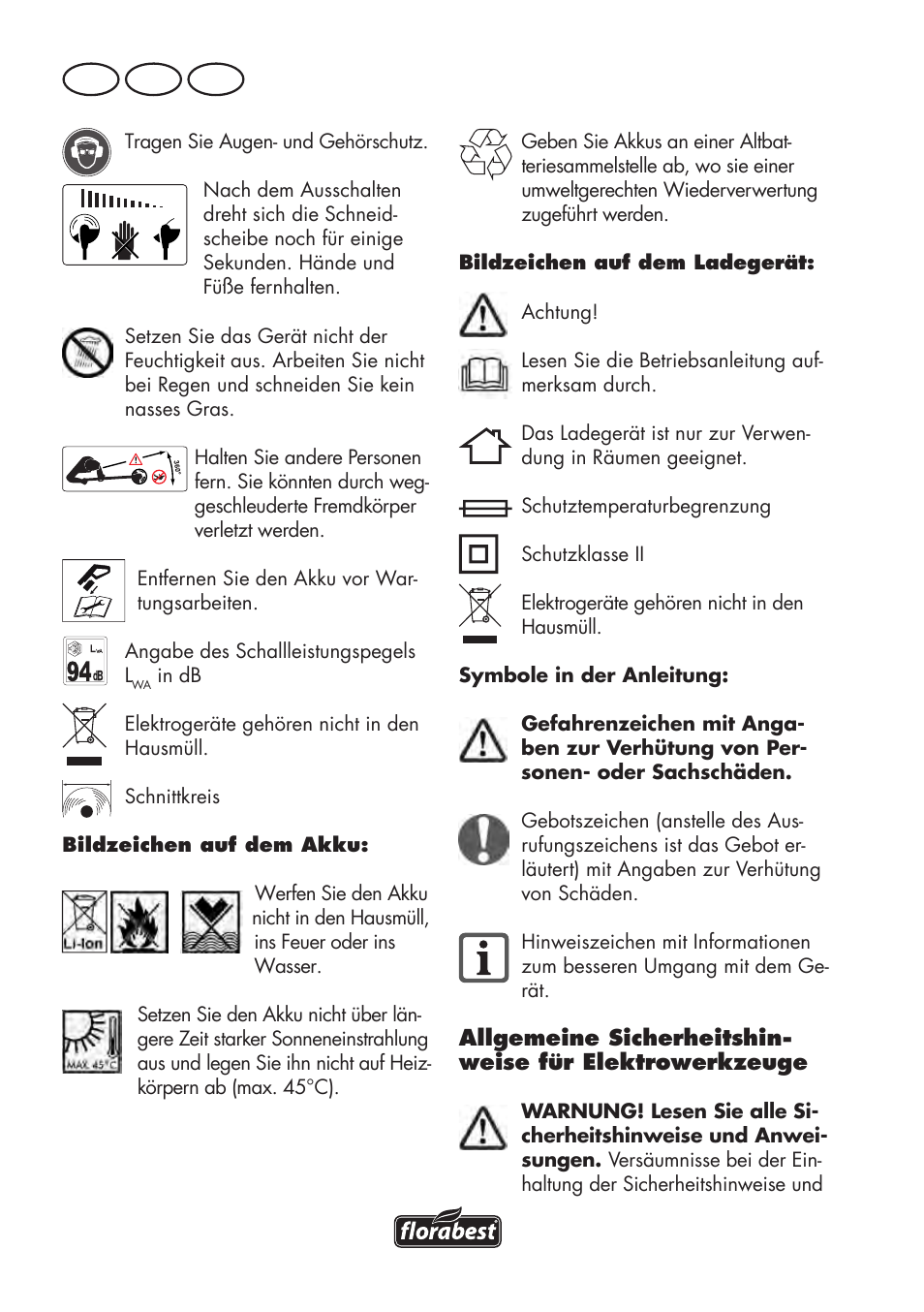 De at ch | Florabest FAT 18 B3 User Manual | Page 106 / 132