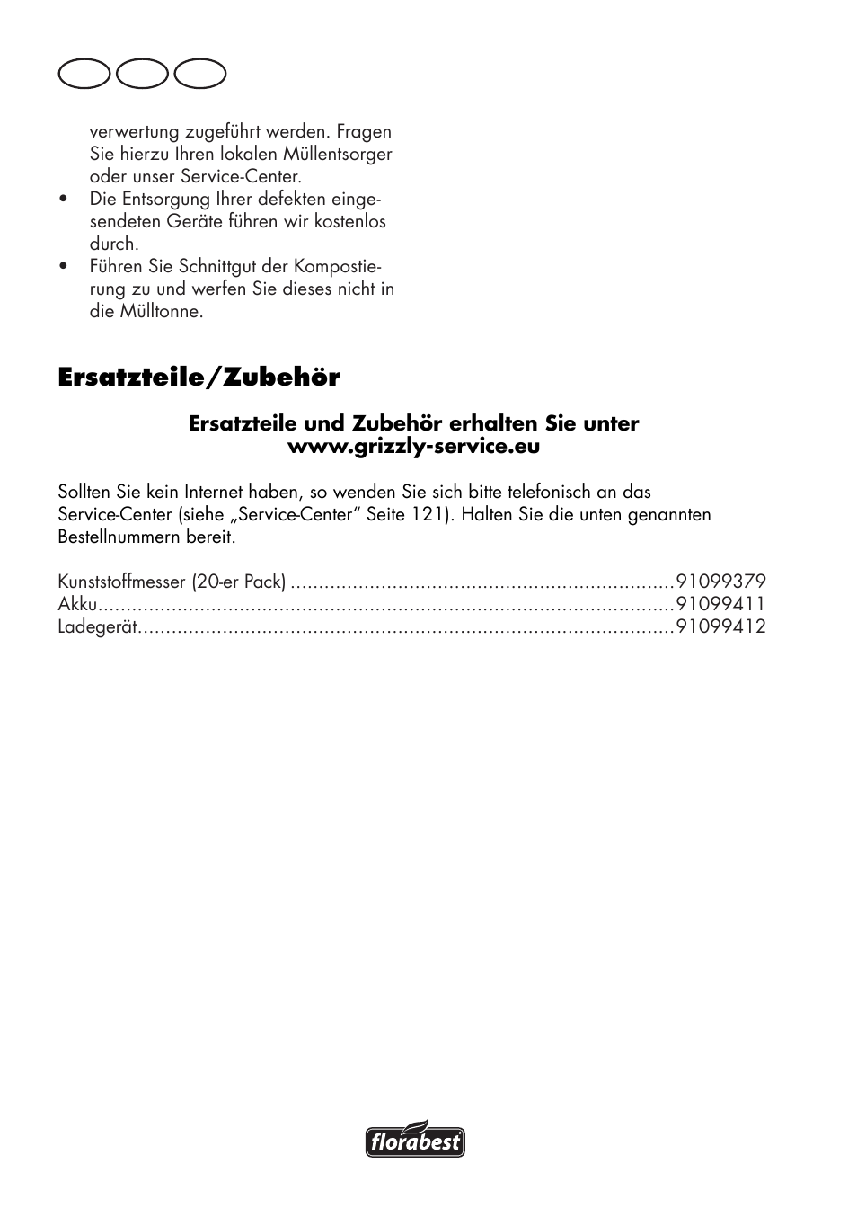 Ersatzteile/zubehör, De at ch | Florabest FAT 18 B3 User Manual | Page 118 / 132