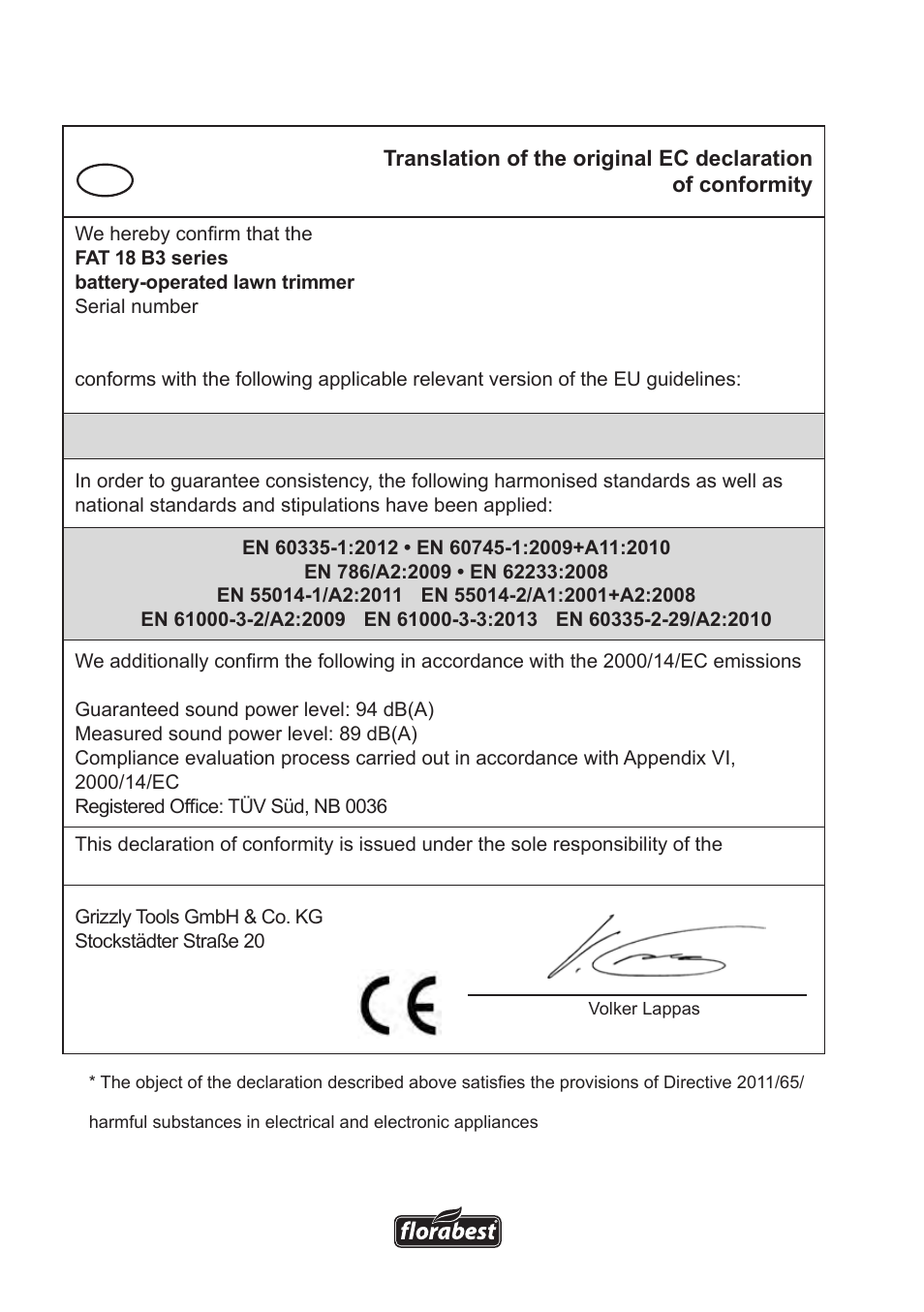 Florabest FAT 18 B3 User Manual | Page 122 / 132