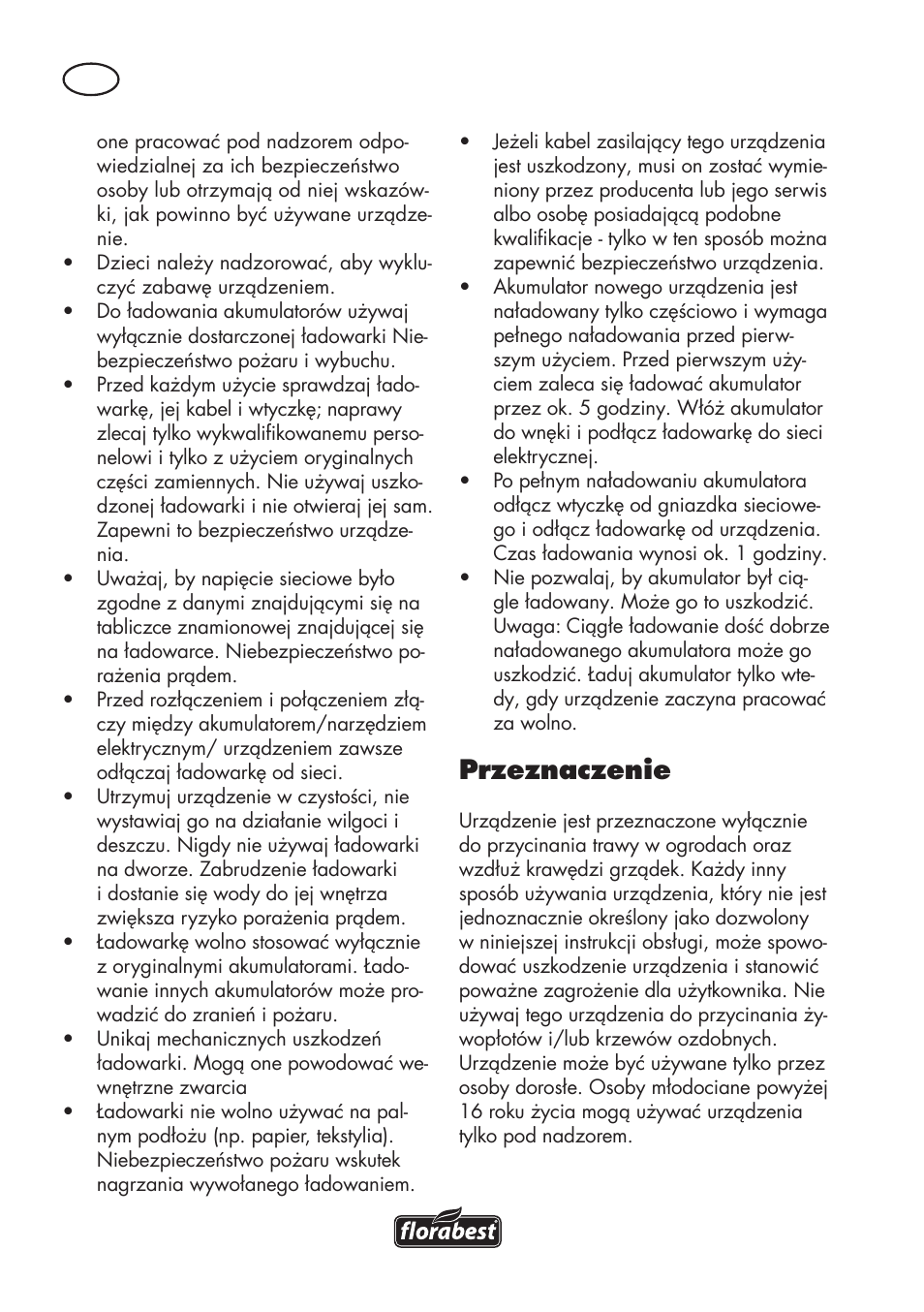 Przeznaczenie | Florabest FAT 18 B3 User Manual | Page 26 / 132