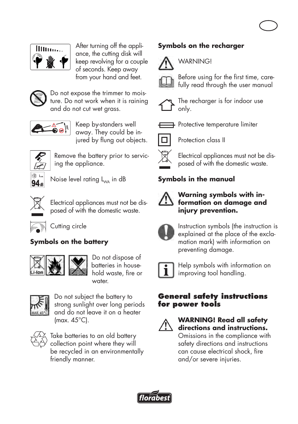 Florabest FAT 18 B3 User Manual | Page 7 / 132