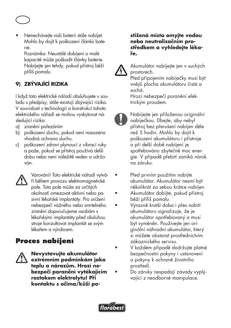Proces nabíjení | Florabest FAT 18 B3 User Manual | Page 78 / 132