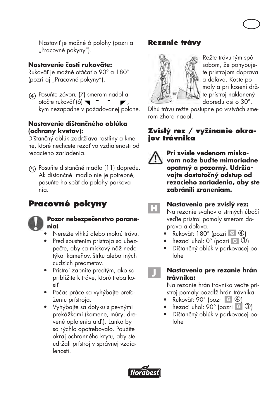 Pracovné pokyny | Florabest FAT 18 B3 User Manual | Page 97 / 132