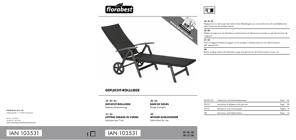 Florabest GR-1598 User Manual | 14 pages