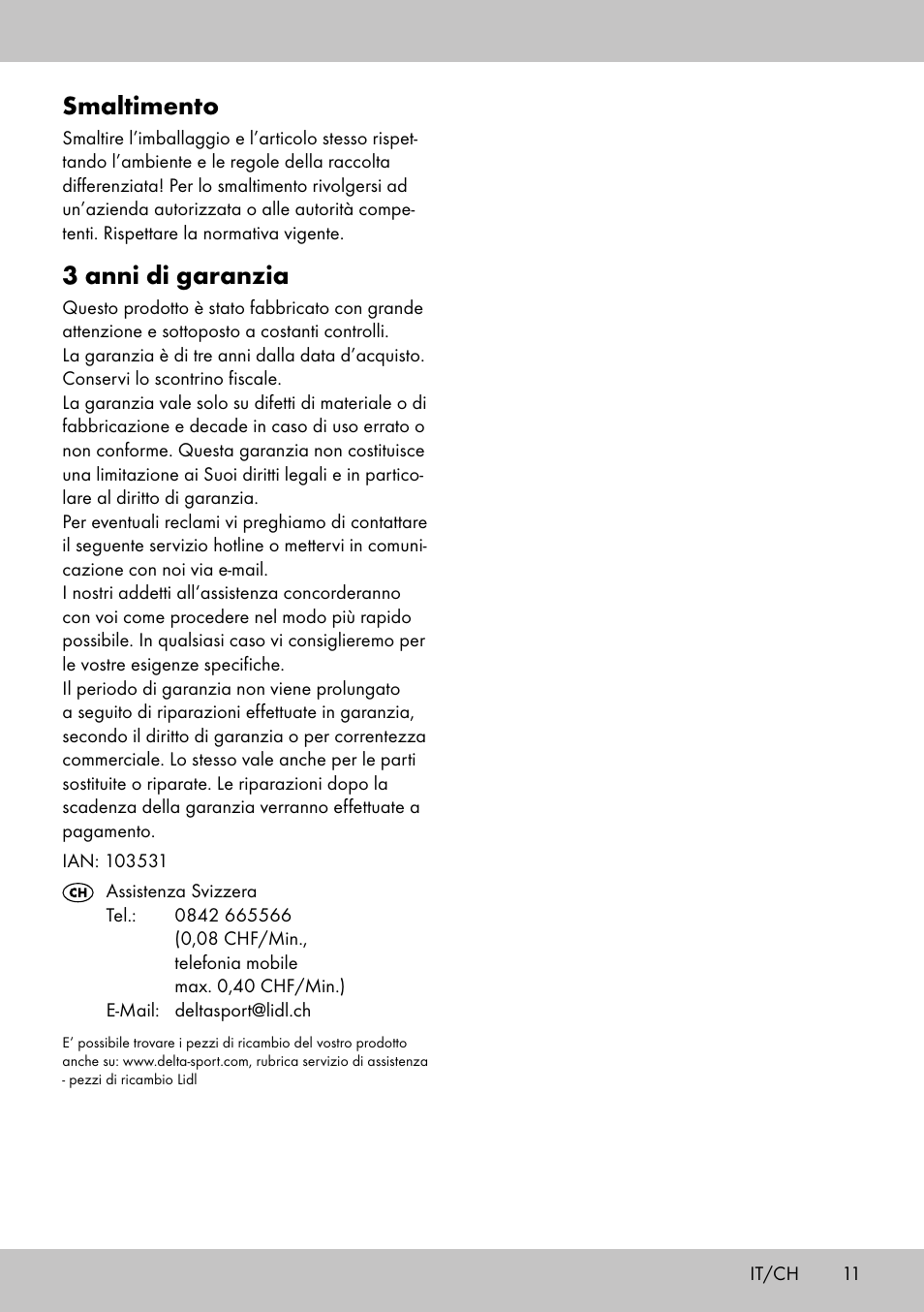 Smaltimento, 3 anni di garanzia | Florabest GR-1598 User Manual | Page 9 / 14