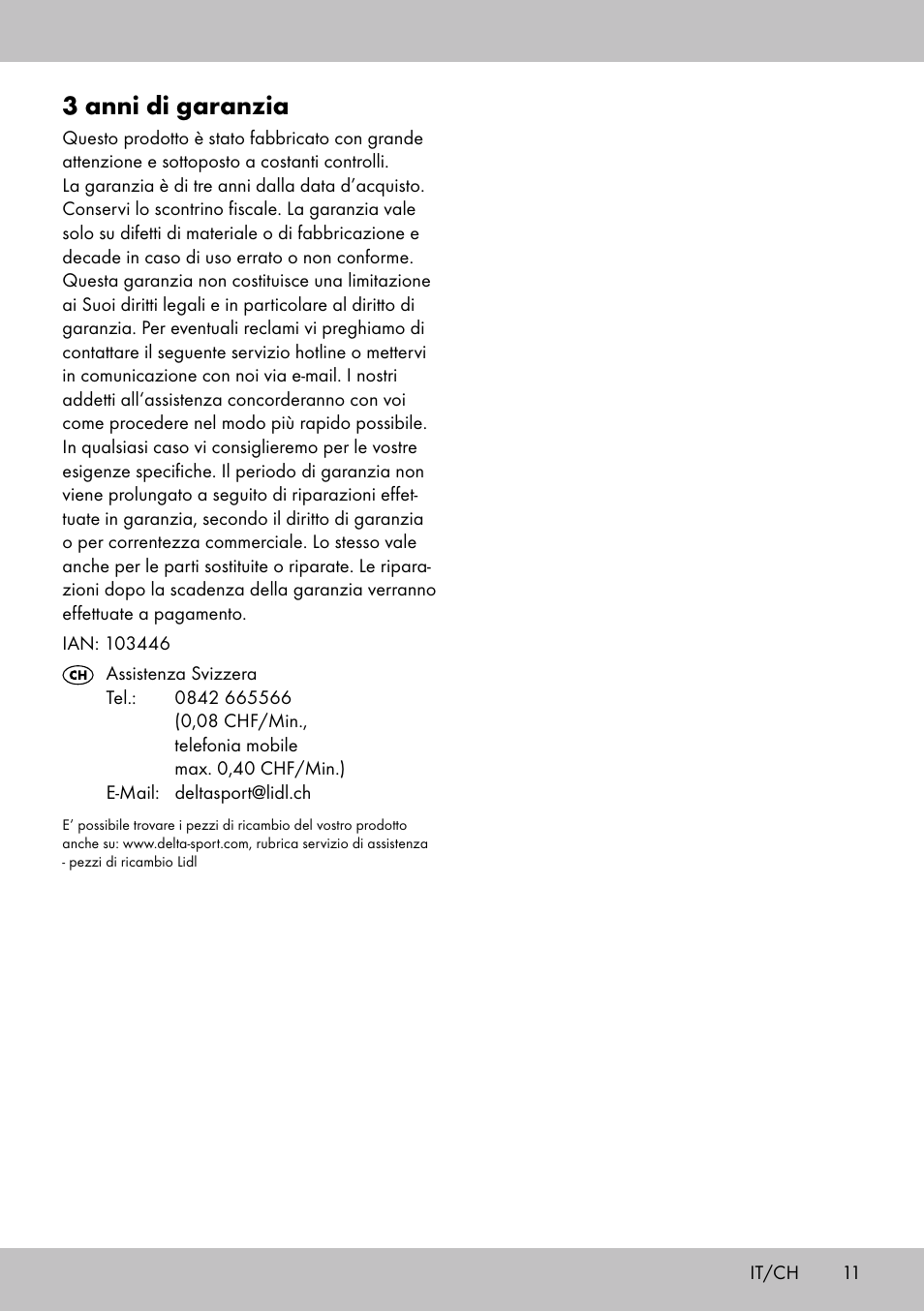 3 anni di garanzia | Florabest GP-1718 User Manual | Page 11 / 16