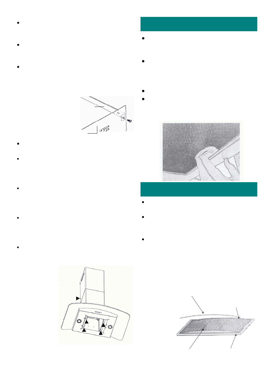 Grease filter, Optional carbon pad filter | Defy Appliances 900 C User Manual | Page 5 / 8