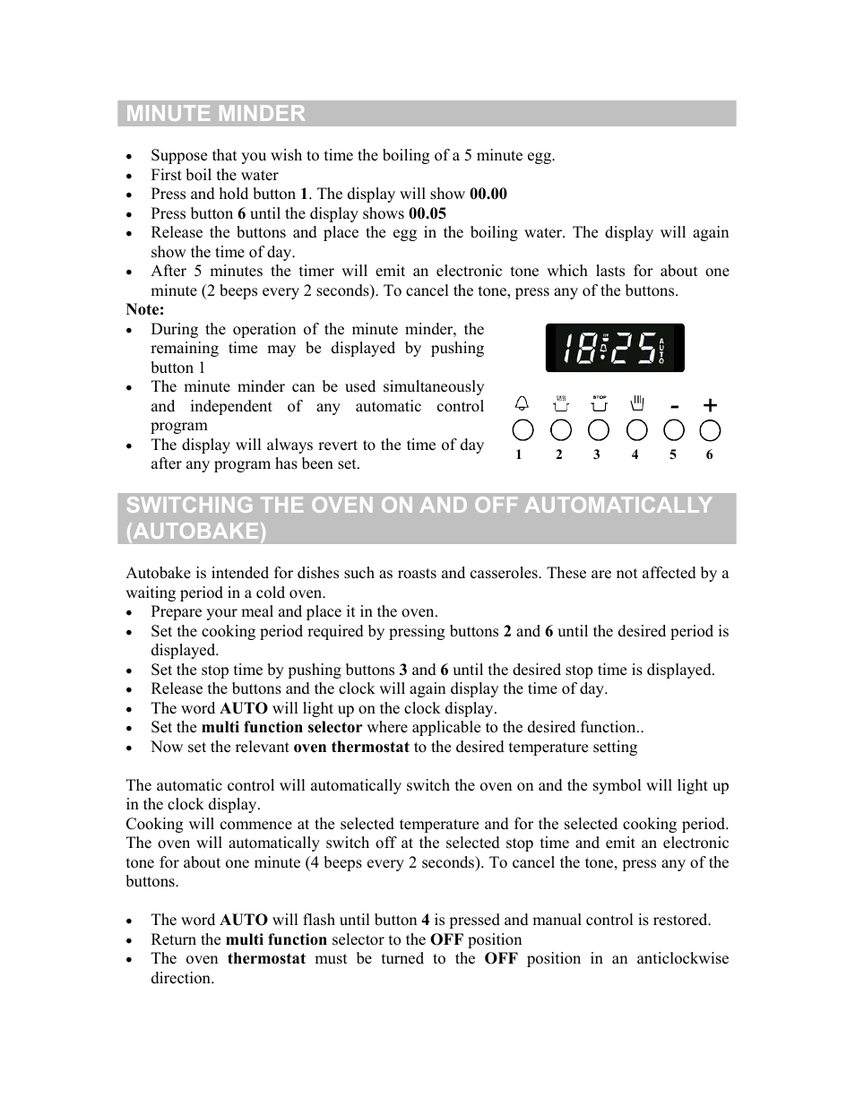 Minute minder | Defy Appliances 835 User Manual | Page 4 / 12