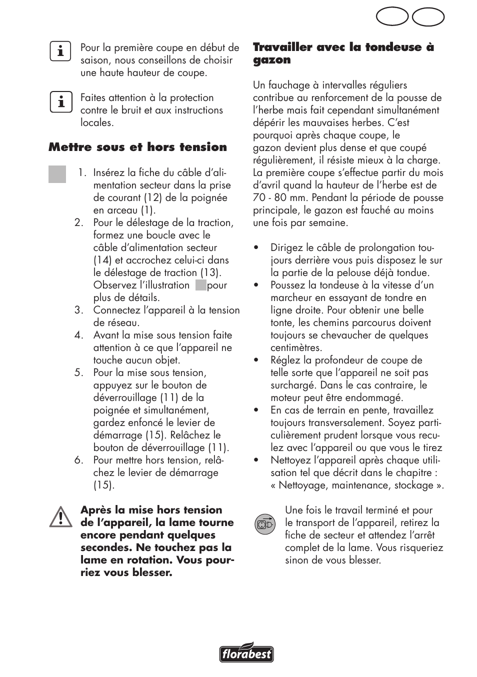 Be fr | Florabest FRM 1800 B2 User Manual | Page 25 / 64