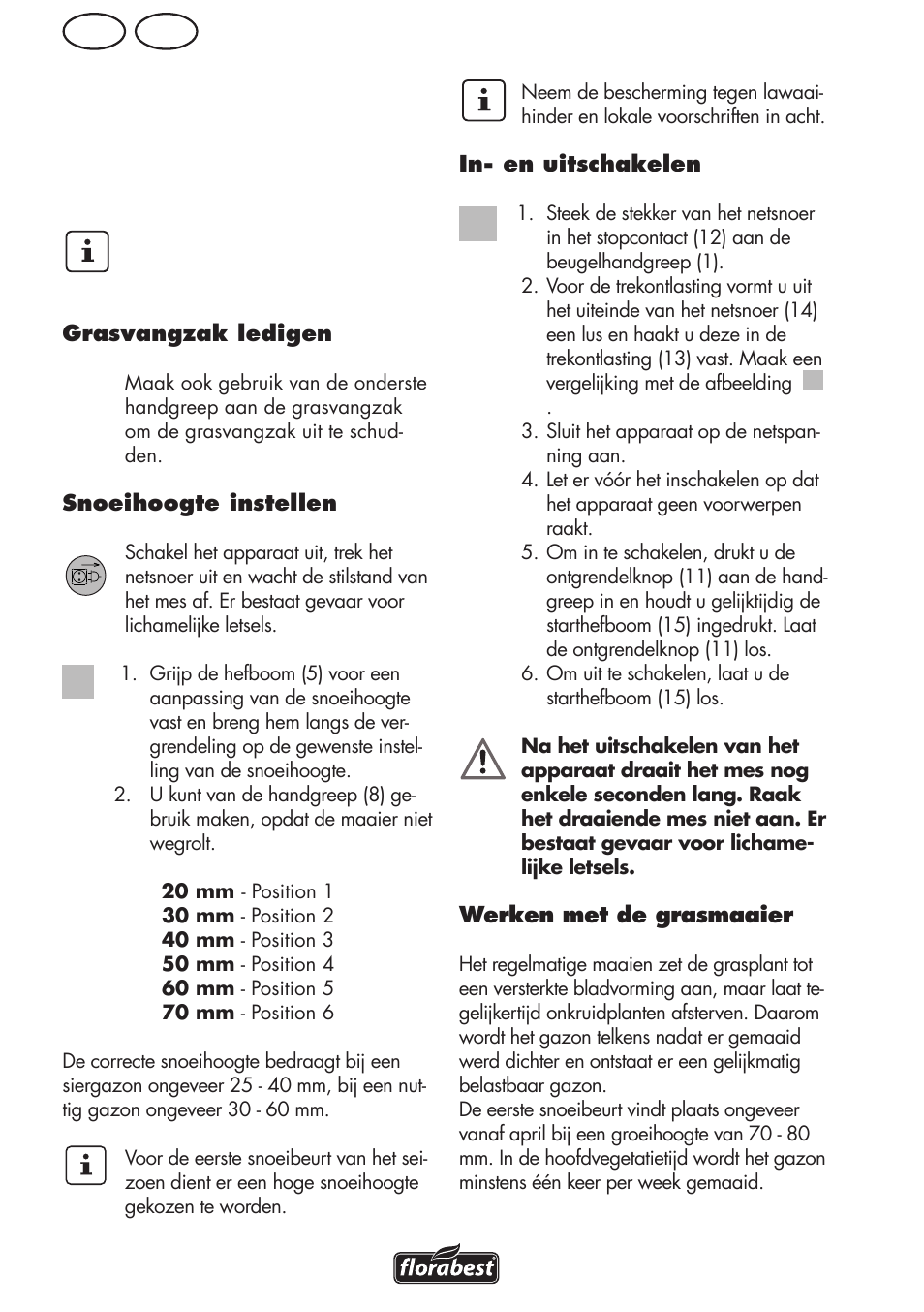 Nl be | Florabest FRM 1800 B2 User Manual | Page 38 / 64