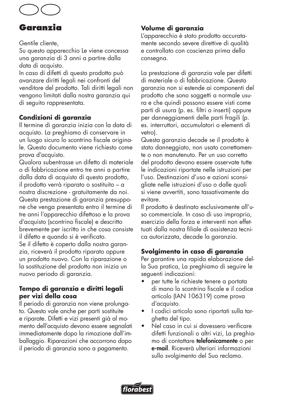 Mt it garanzia | Florabest FRM 1800 B2 User Manual | Page 16 / 52