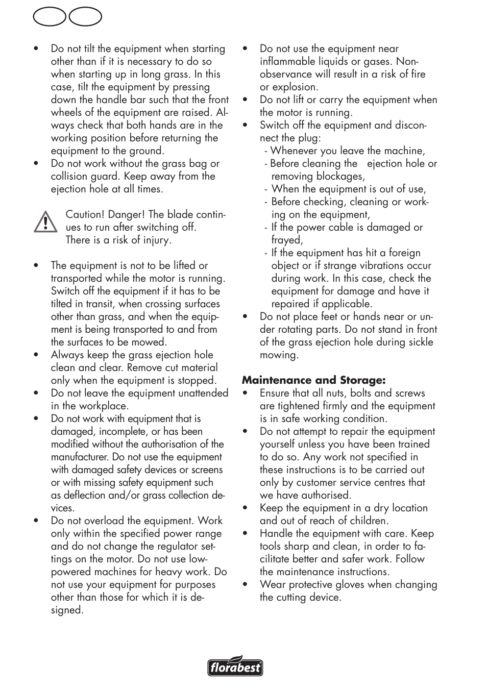 Gb mt | Florabest FRM 1800 B2 User Manual | Page 22 / 52