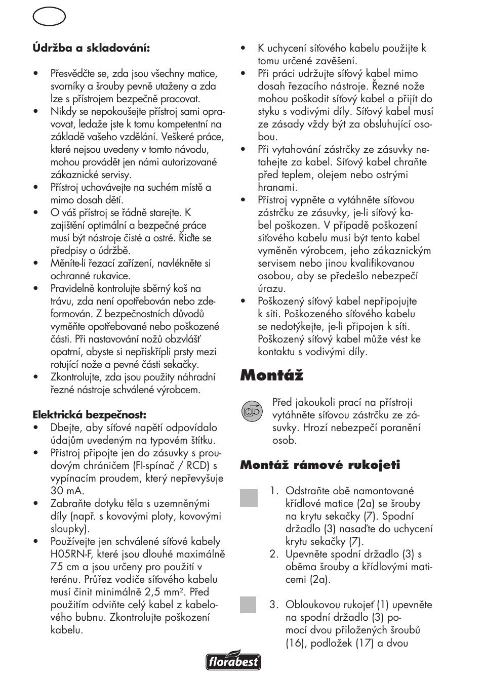 Montáž | Florabest FRM 1800 B2 User Manual | Page 62 / 108