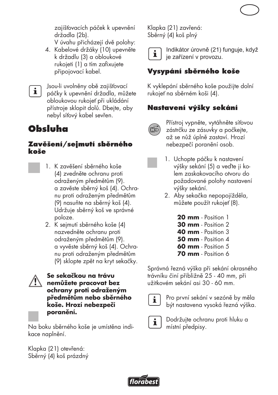 Obsluha | Florabest FRM 1800 B2 User Manual | Page 63 / 108
