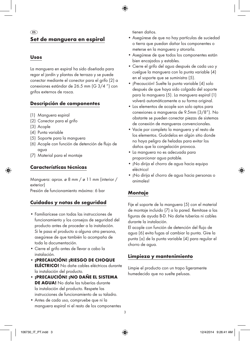 Set de manguera en espiral | Florabest 106730-14-01 User Manual | Page 3 / 13
