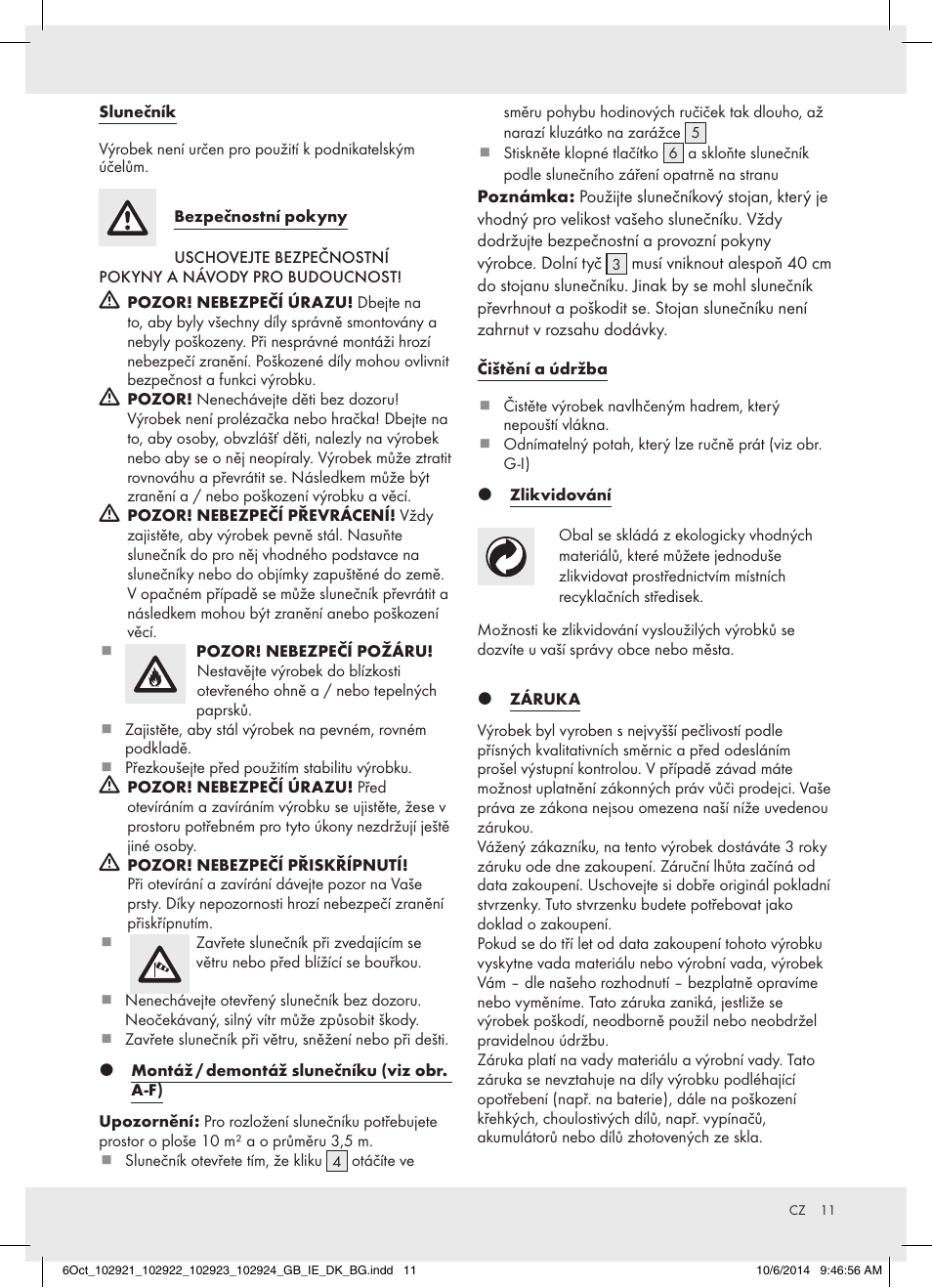 Florabest 102921-14-01 User Manual | Page 11 / 16