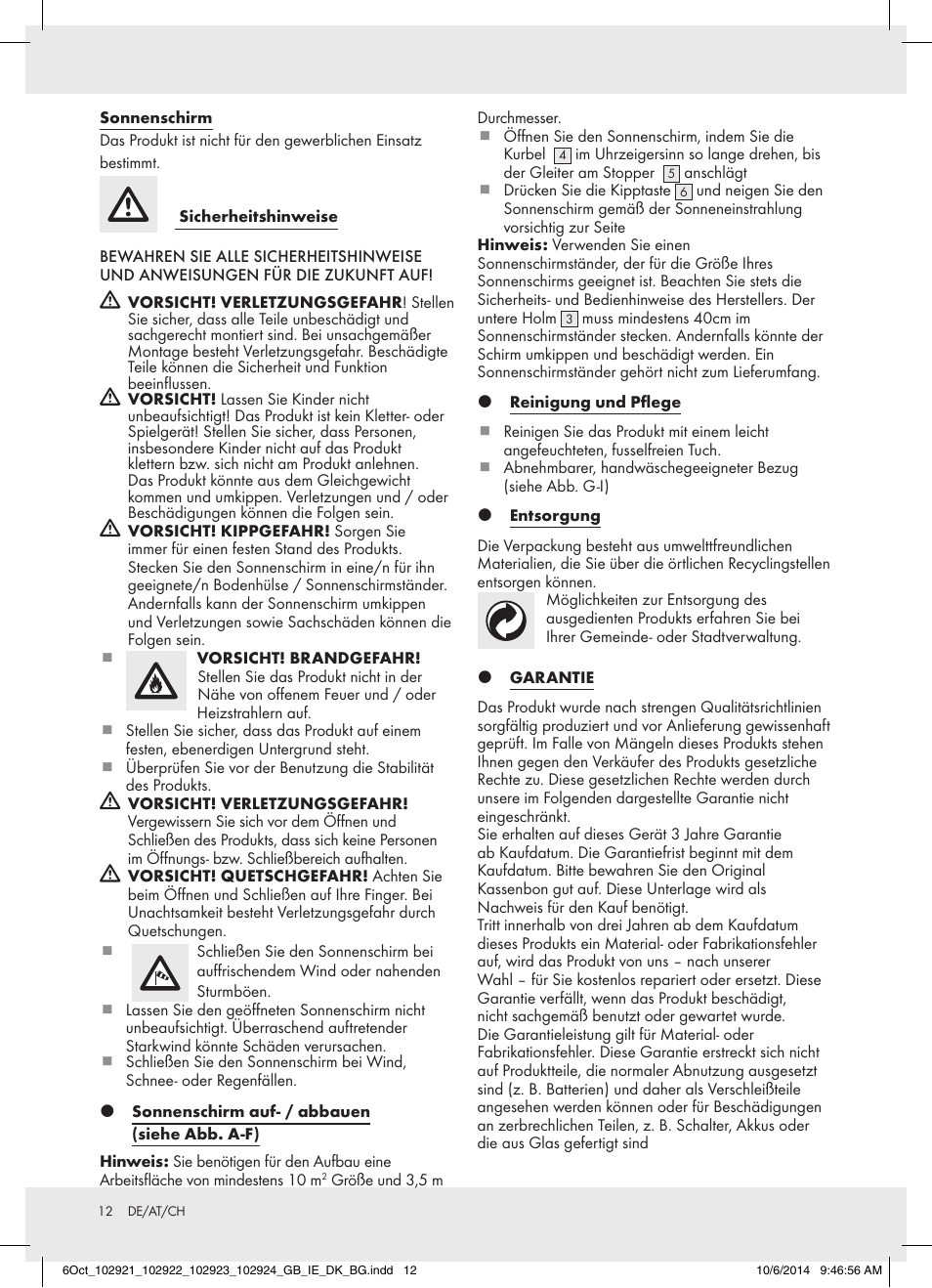 Florabest 102921-14-01 User Manual | Page 12 / 16