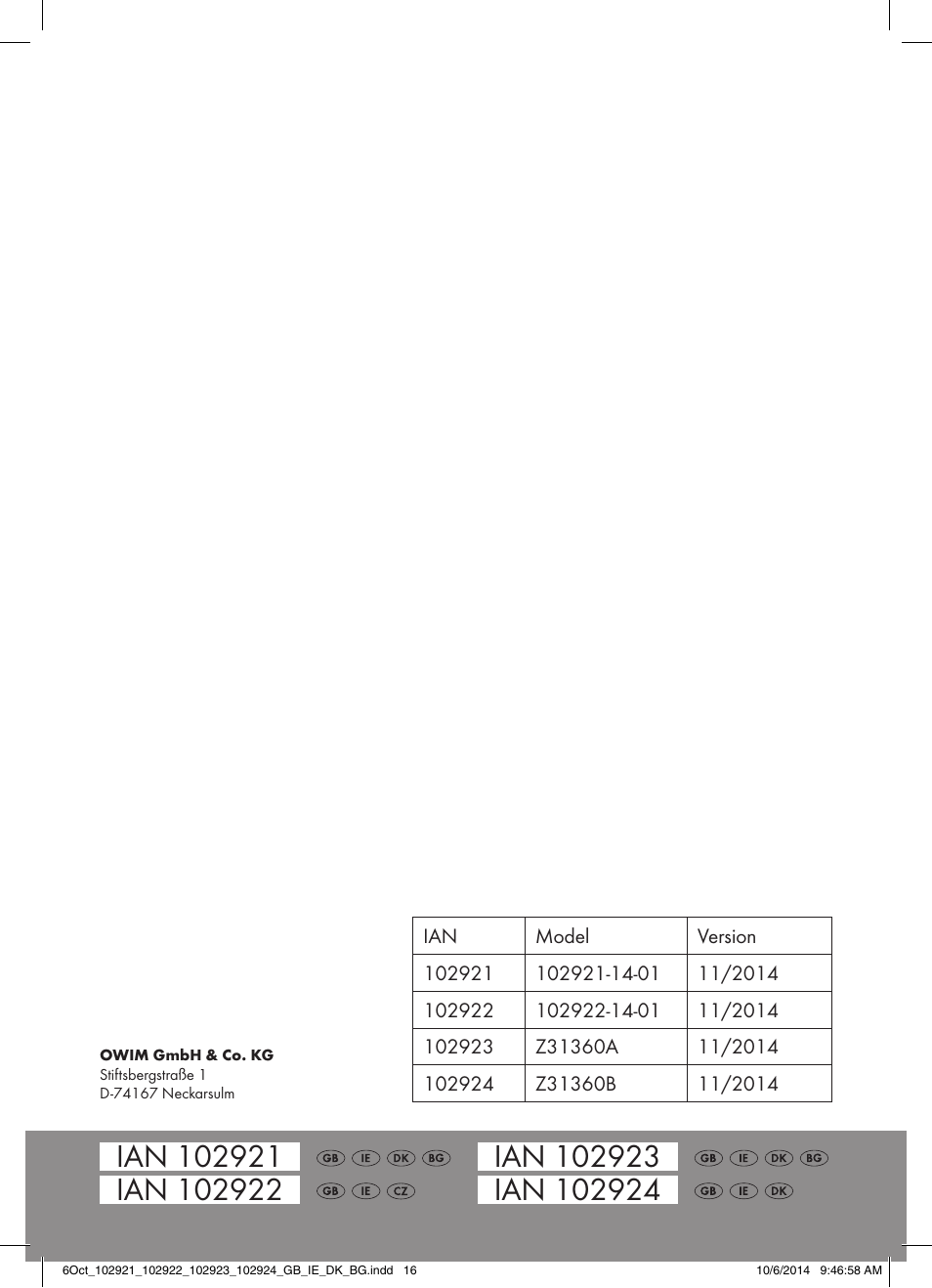 Florabest 102921-14-01 User Manual | Page 16 / 16