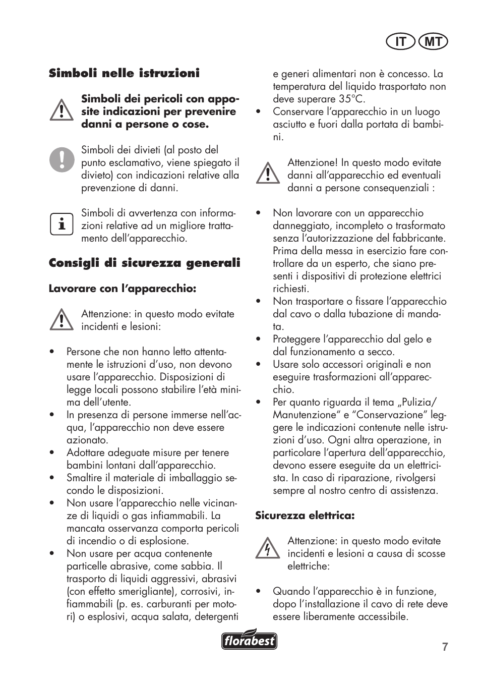 It mt | Florabest FGPS 1100 B2 User Manual | Page 7 / 40