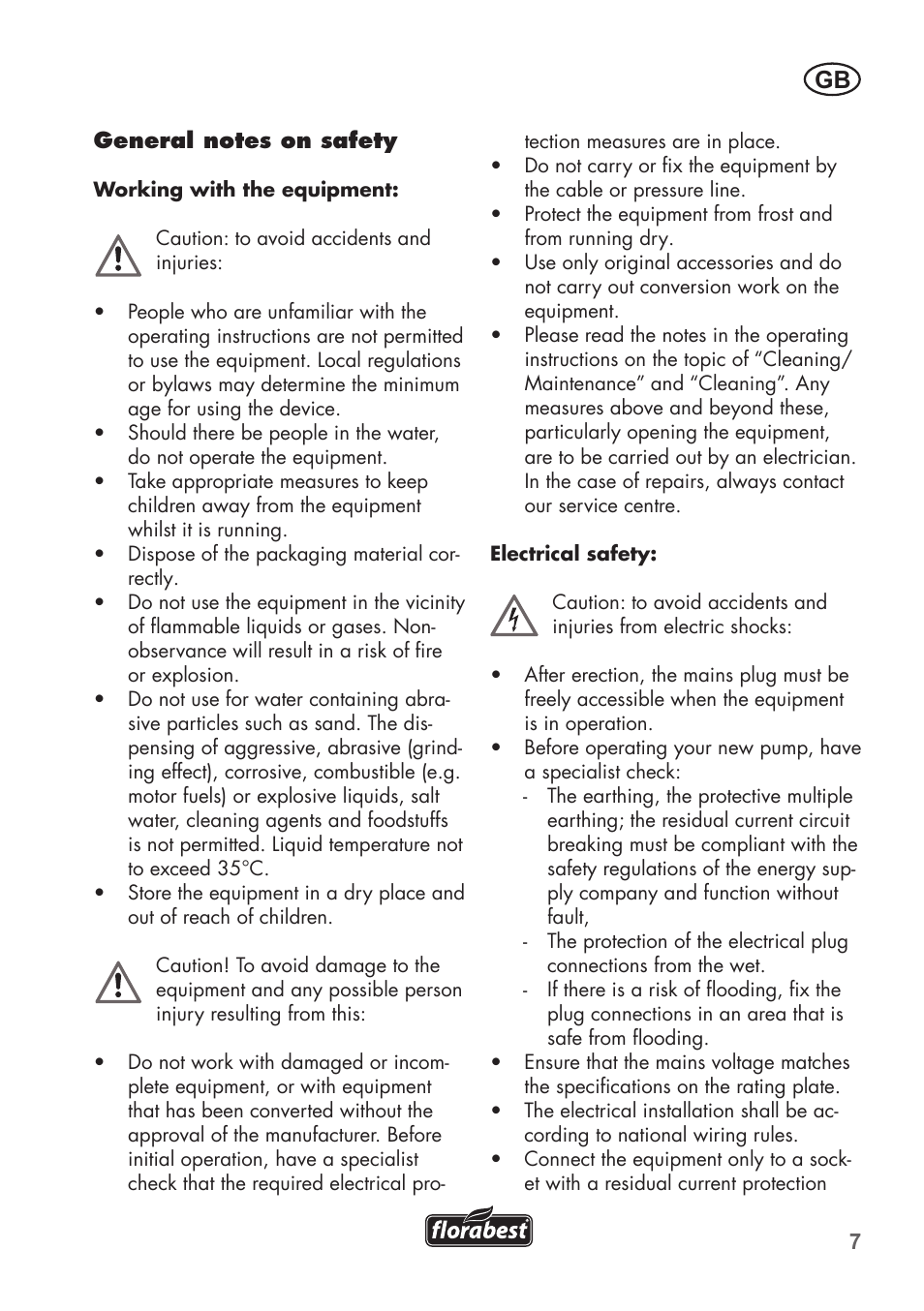 Florabest FGPS 1100 B2 User Manual | Page 7 / 60