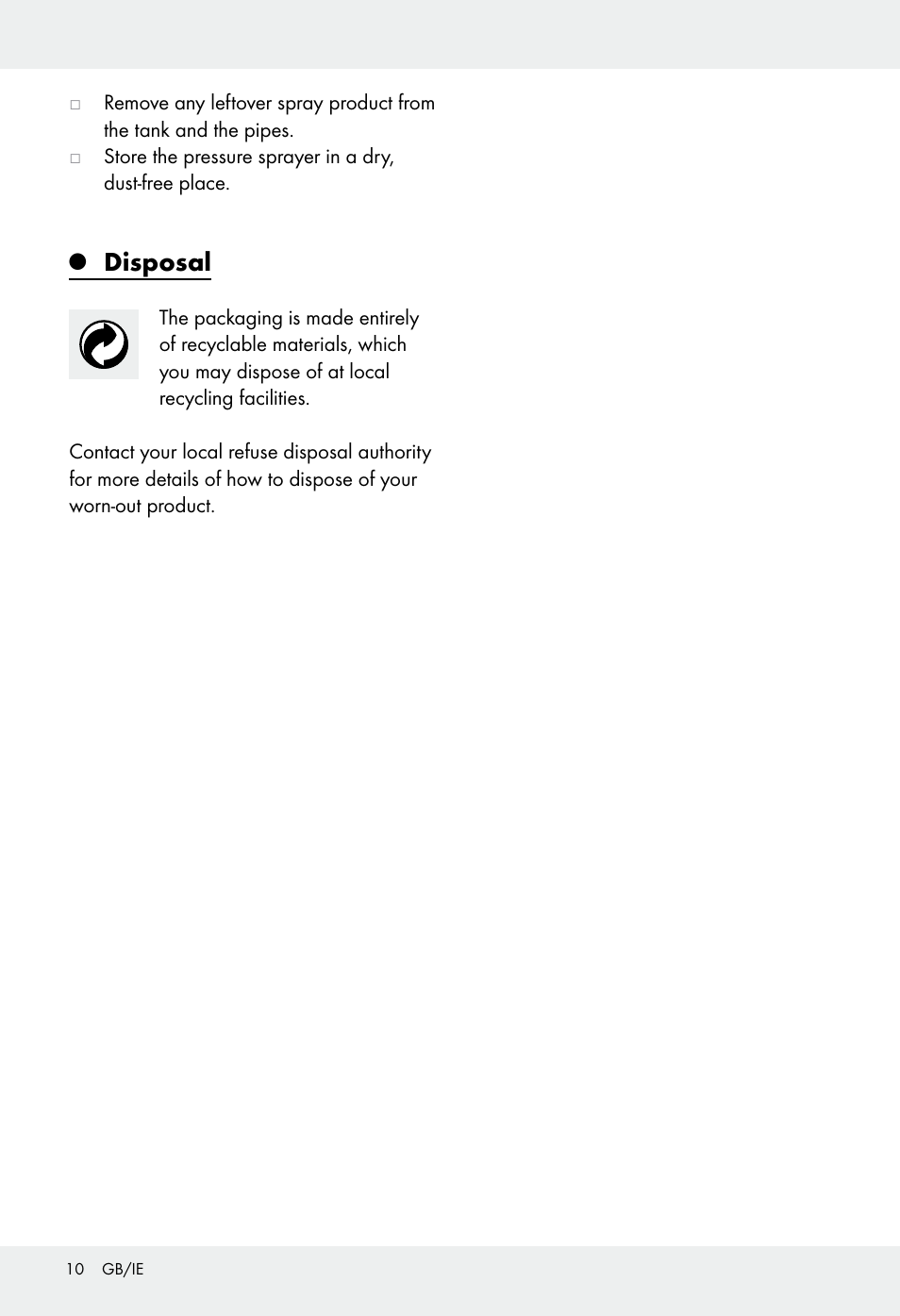 Disposal | Florabest Z31339 User Manual | Page 10 / 44