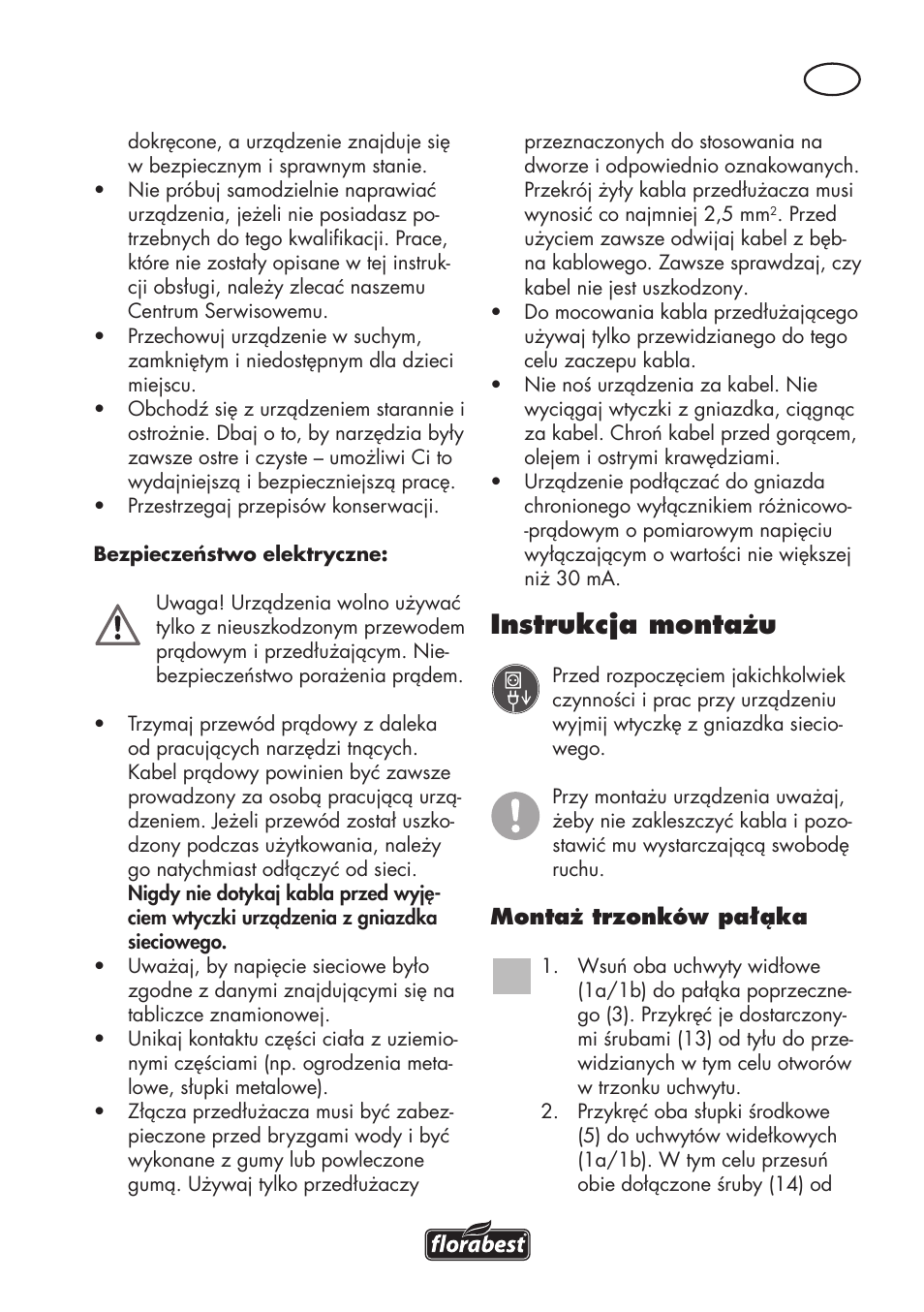 Instrukcja montażu | Florabest FGH 710 A1 User Manual | Page 21 / 94