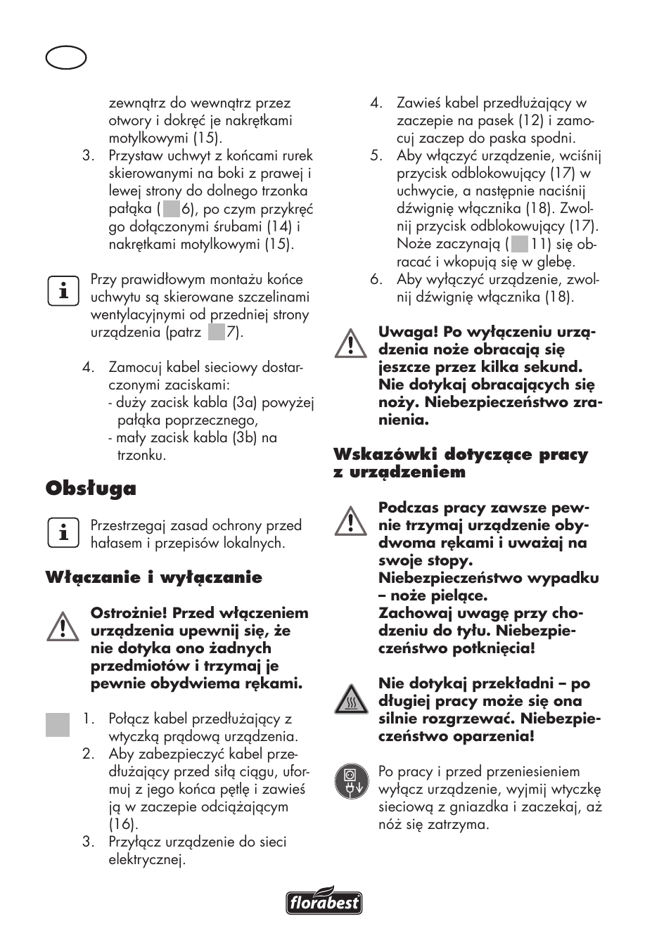 Obsługa | Florabest FGH 710 A1 User Manual | Page 22 / 94