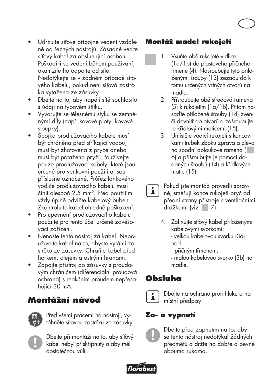 Montážní návod, Obsluha | Florabest FGH 710 A1 User Manual | Page 57 / 94
