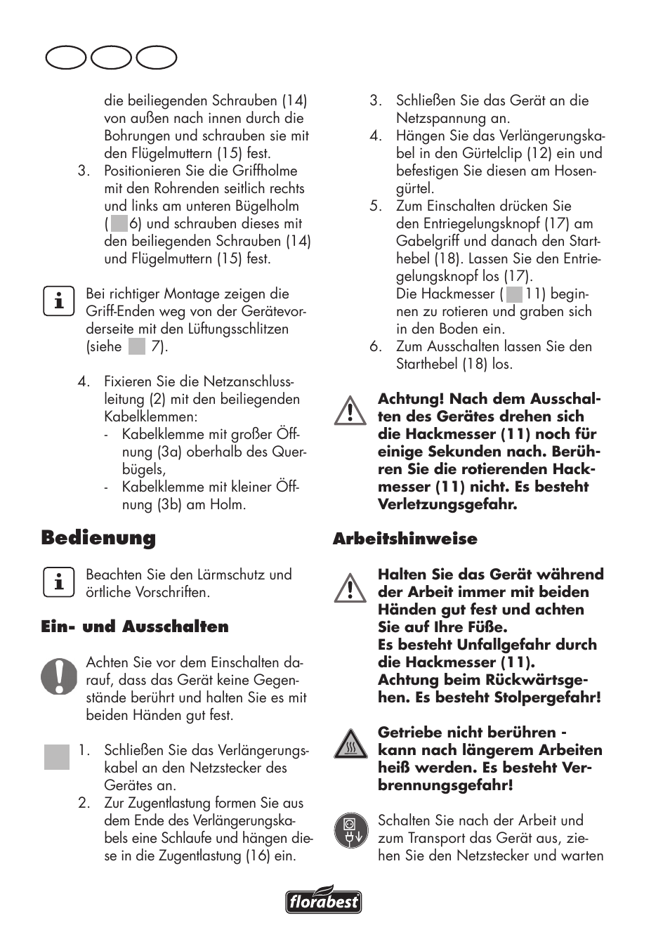 Bedienung, De at ch | Florabest FGH 710 A1 User Manual | Page 82 / 94