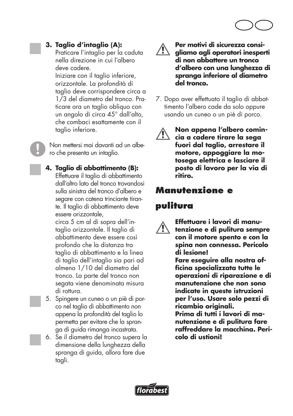 Manutenzione e pulitura, It ch | Florabest FKS 2200 D2 User Manual | Page 69 / 108