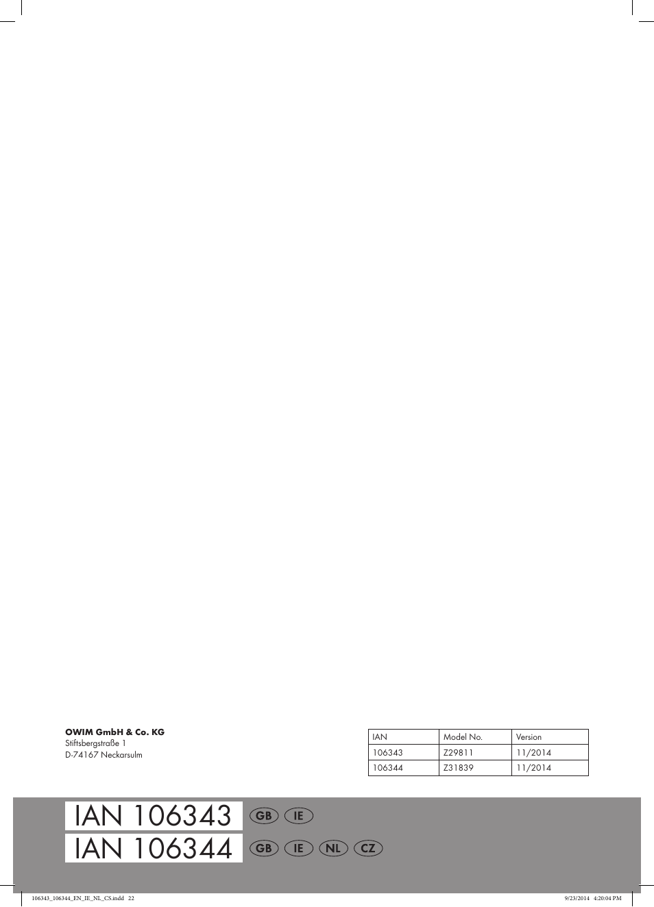 Florabest Z29811 User Manual | Page 22 / 22