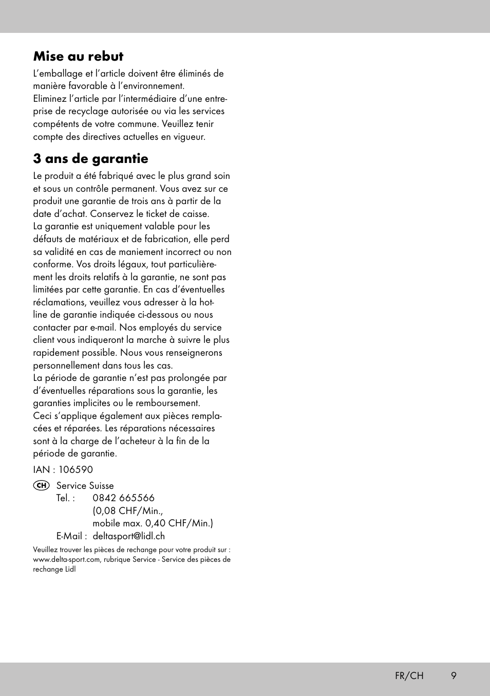 Mise au rebut, 3 ans de garantie | Florabest AG-1780 User Manual | Page 7 / 14