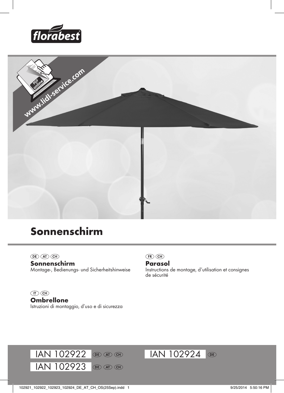 Florabest 102921-14-01 User Manual | 8 pages
