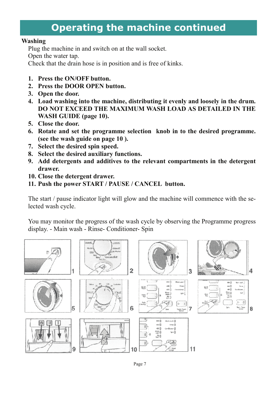 Operating the machine continued | Defy Appliances MAXIMAID 720M User Manual | Page 7 / 20