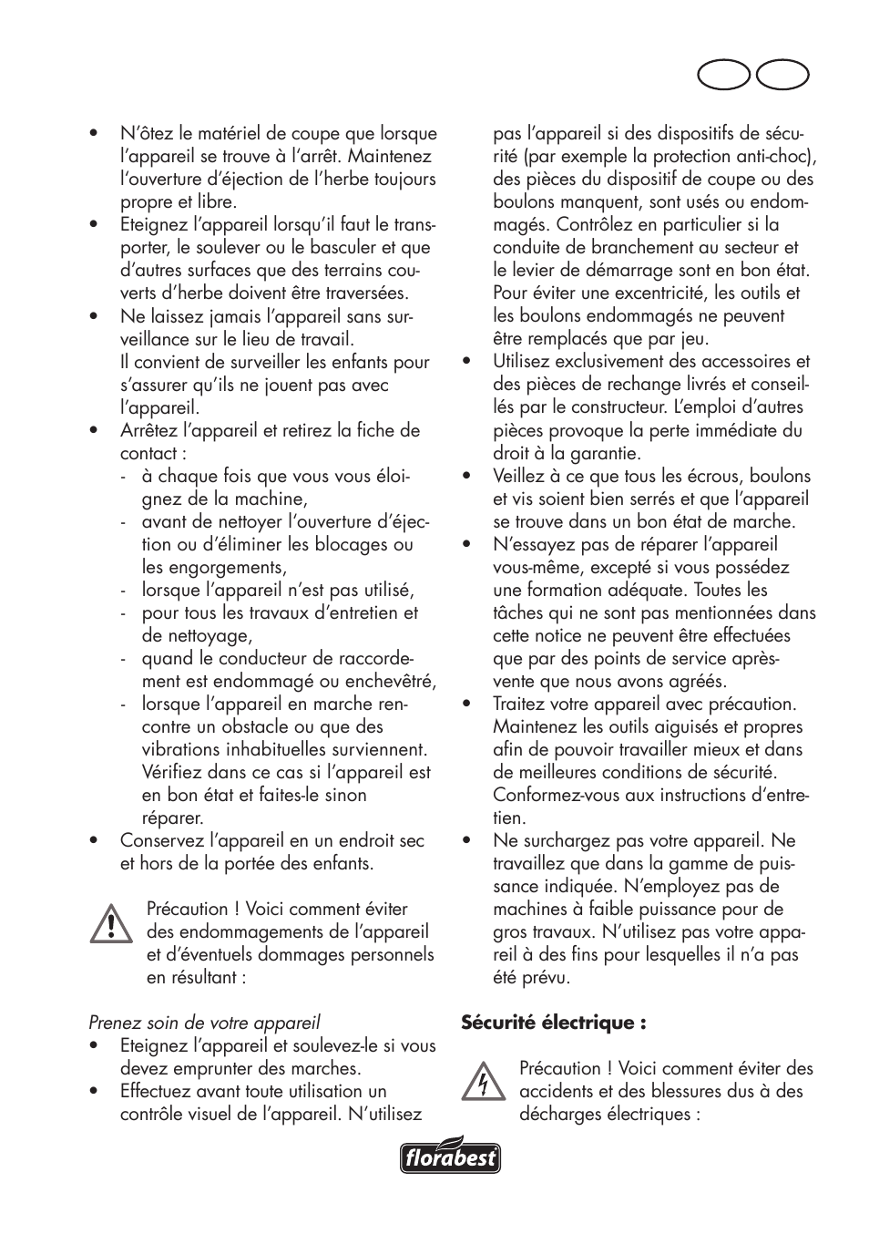 Fr be | Florabest FLV 1200 A1 User Manual | Page 25 / 72