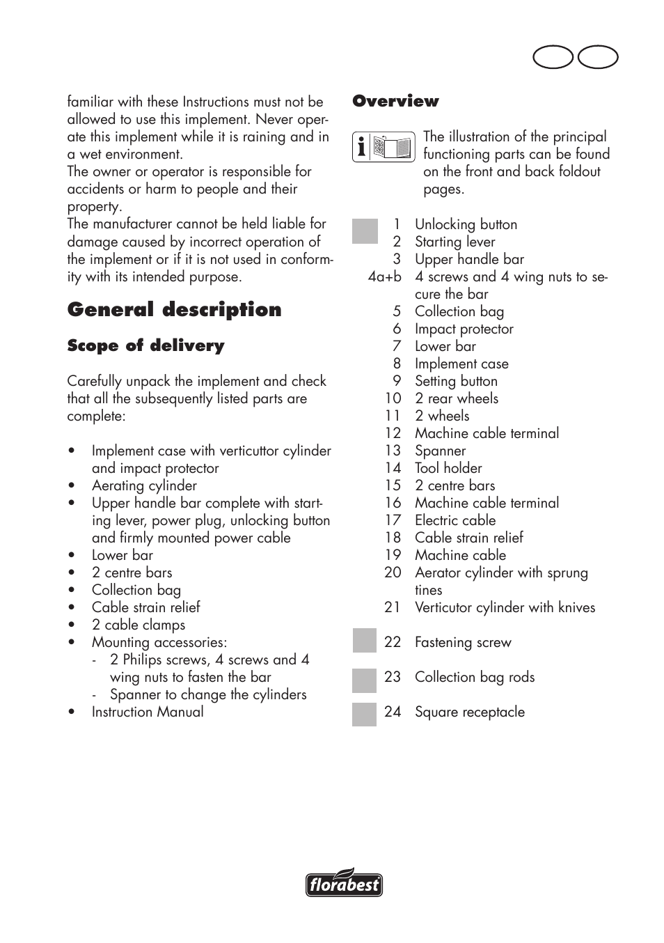 General description, Gb ie | Florabest FLV 1200 A1 User Manual | Page 5 / 72