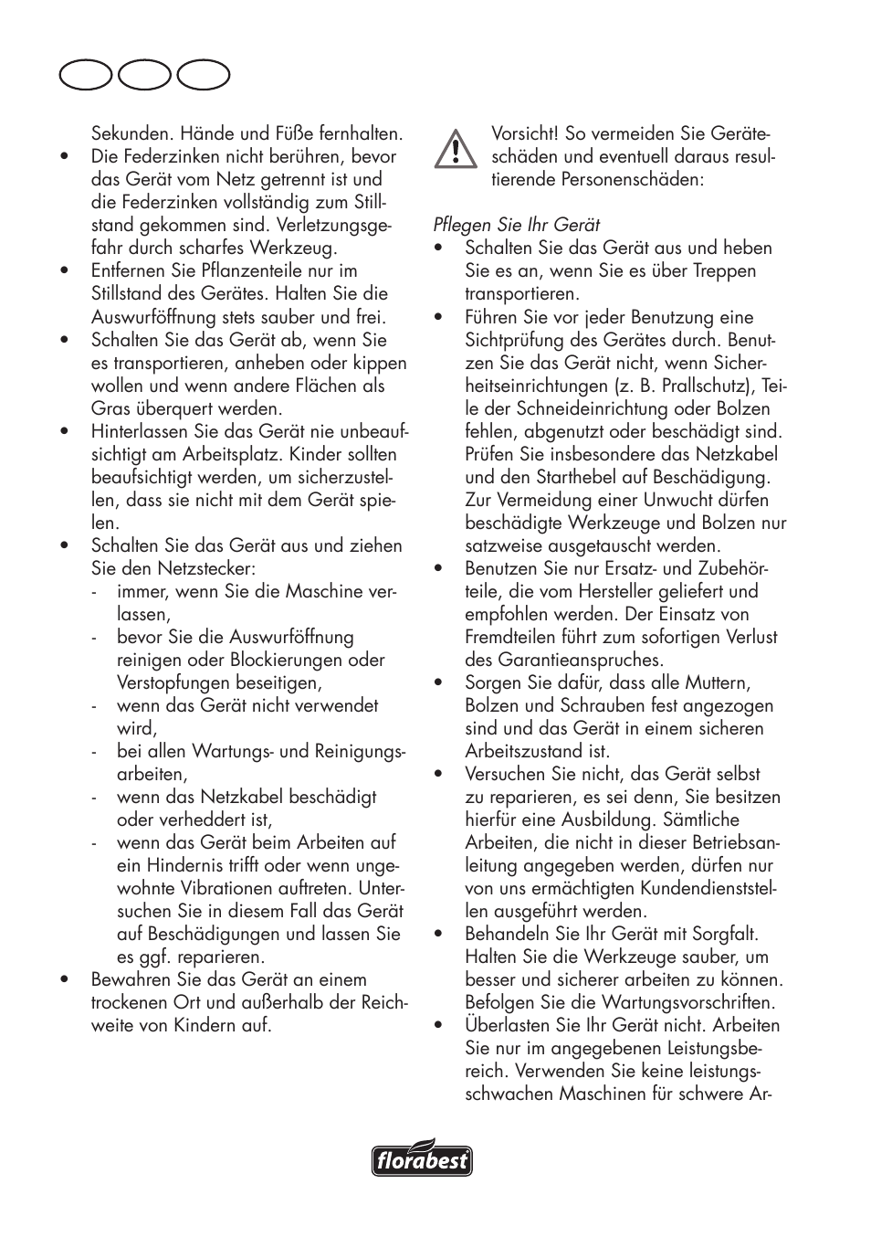 De at ch | Florabest FLV 1200 A1 User Manual | Page 10 / 72